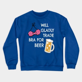 Funny Drinking Woman  Beer Lover Crewneck Sweatshirt